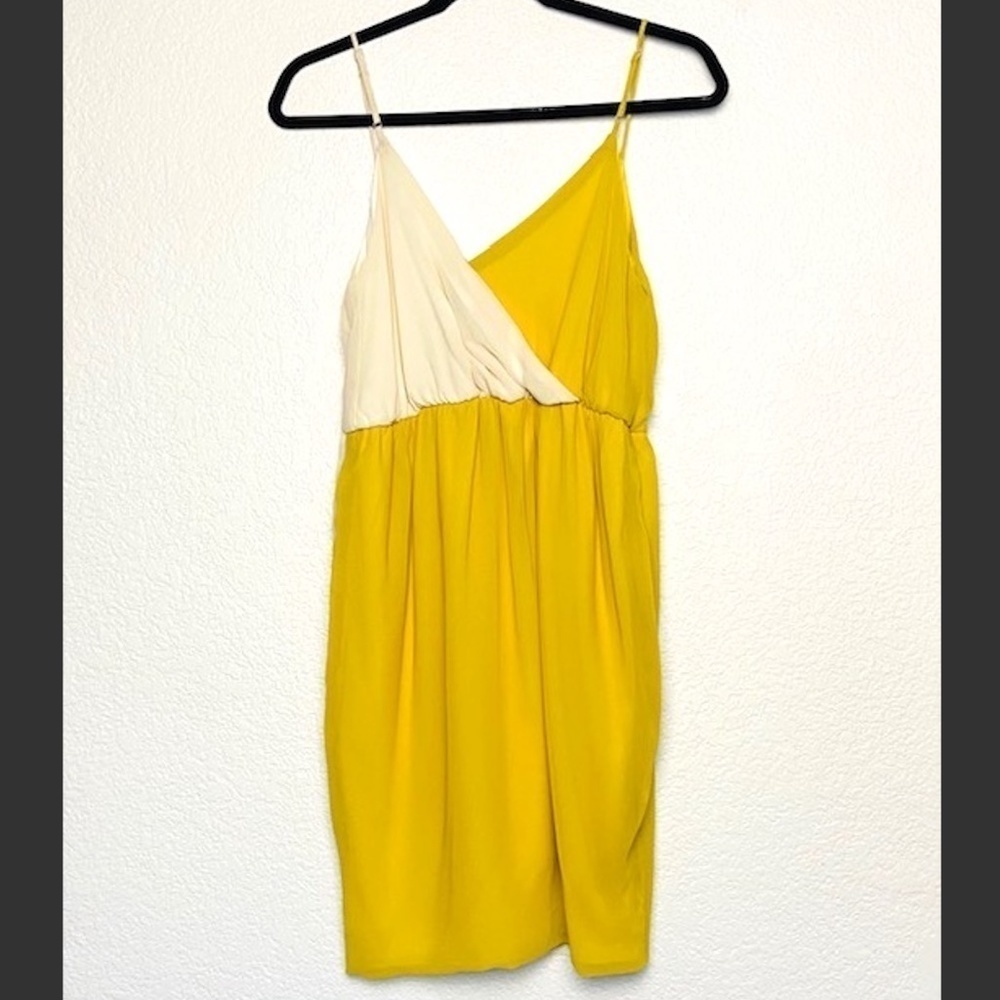 PEPPERMINT Yellow Cream Spaghetti Strap Dress Med - Picture 2 of 5
